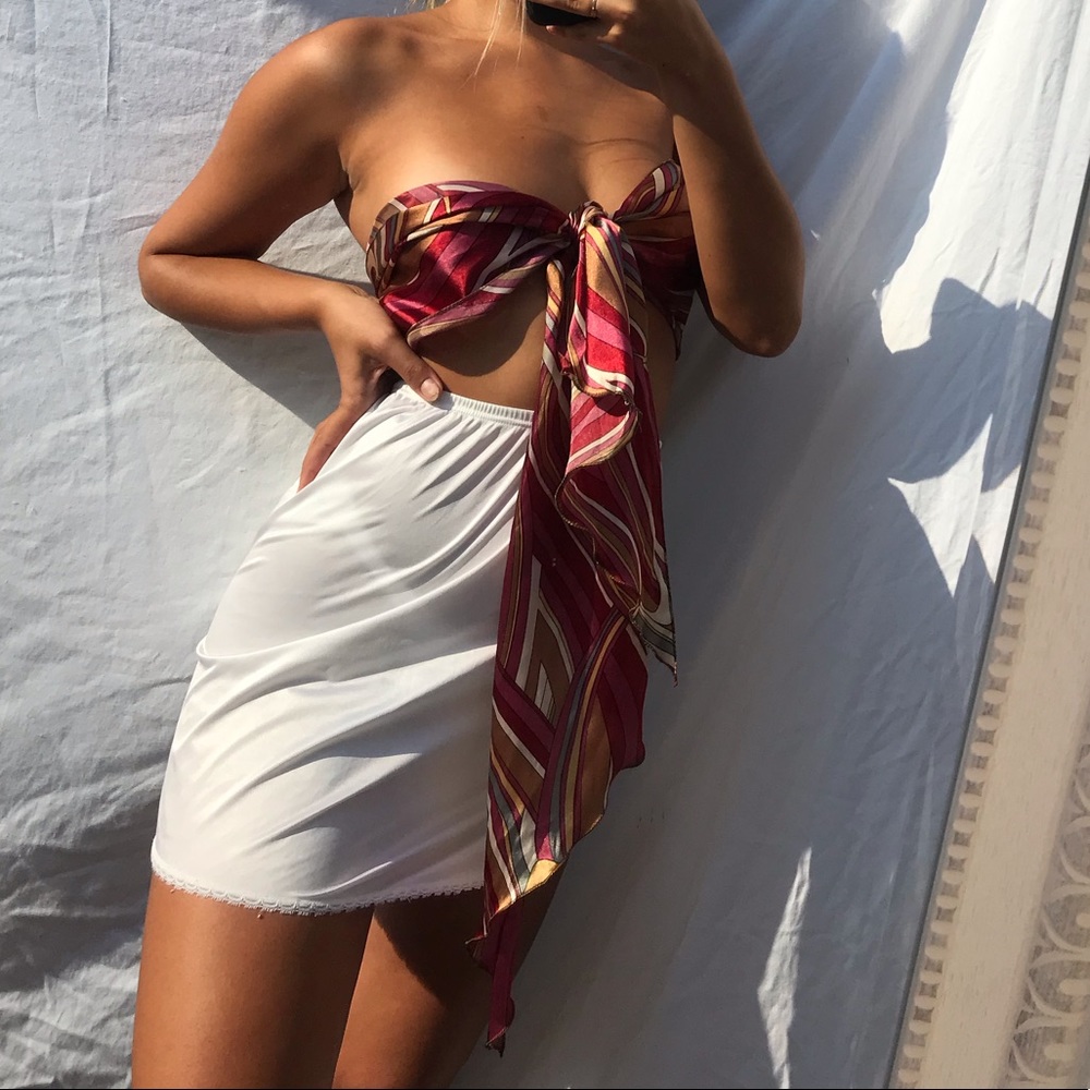 Beautiful Vintage Slip Skirt - White Silky Materia